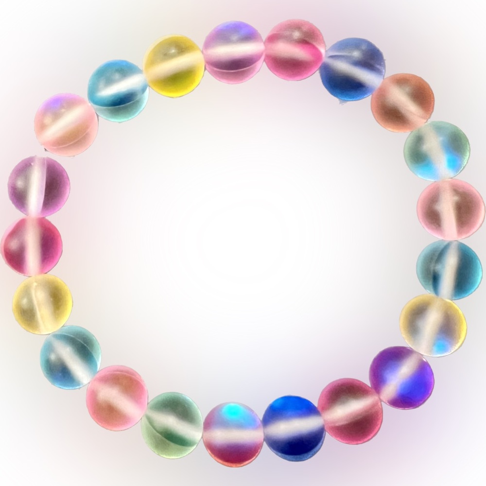 Aurora Borealis Natural Stone crystal Bead stretchy charm bracelet CUSTOMIZABLE